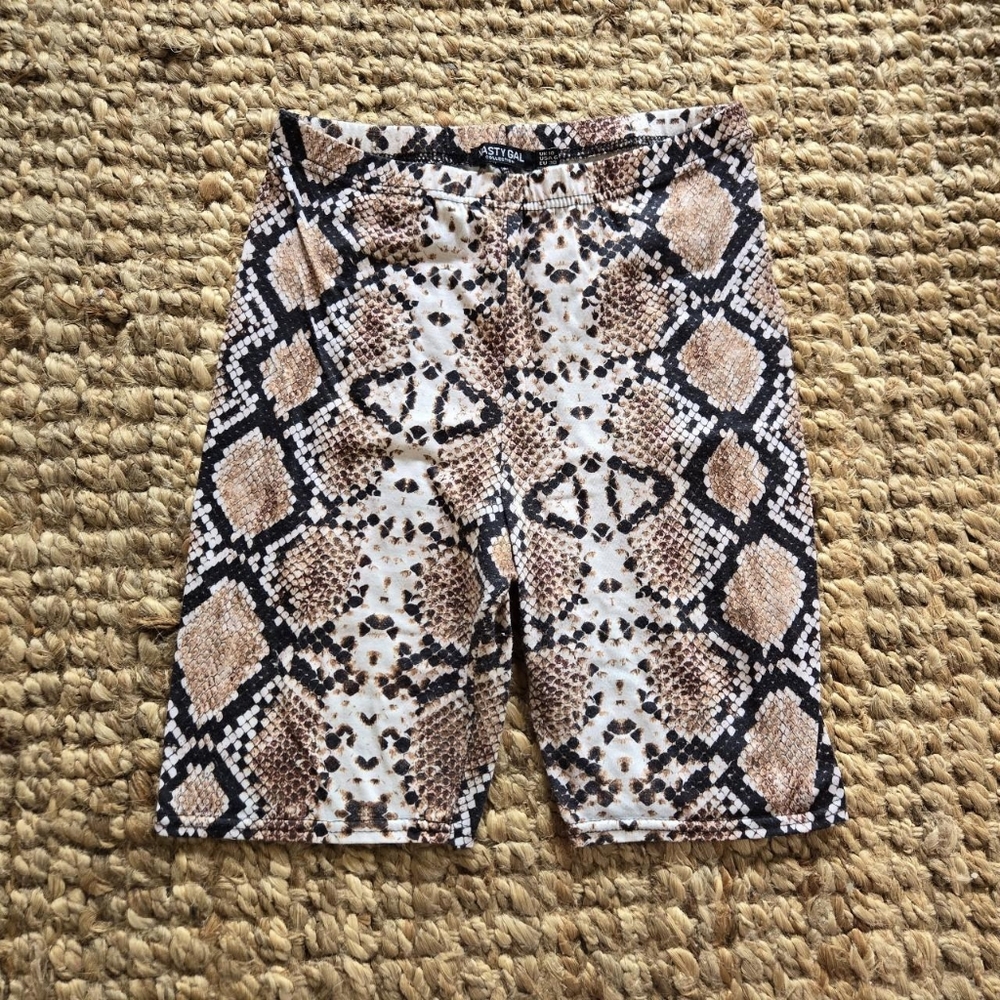 Snakeskin print bike shorts nasty gal size 6